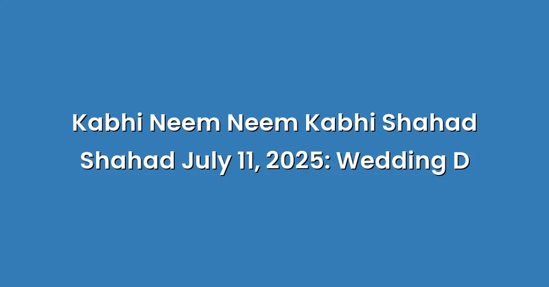 Kabhi Neem Neem Kabhi Shahad Shahad July 11, 2025: Wedding D - Text Only