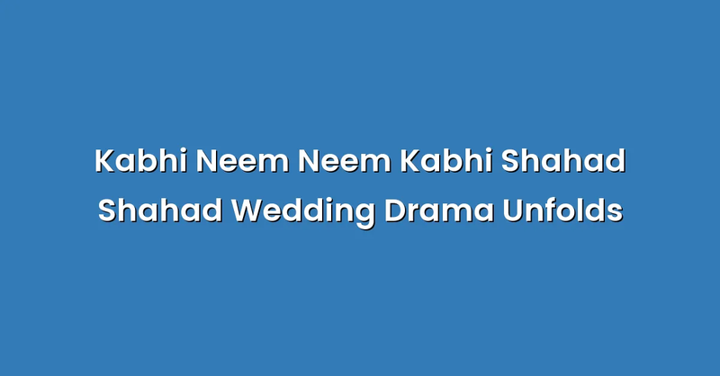 Kabhi Neem Neem Kabhi Shahad Shahad Wedding Drama Unfolds - Text Only