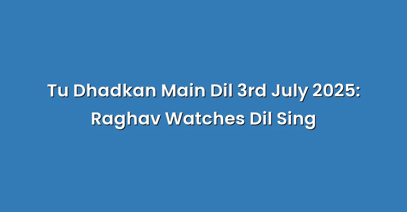 Tu Dhadkan Main Dil 3rd July 2025: Raghav Watches Dil Sing - Text Only