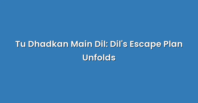 Tu Dhadkan Main Dil: Dil's Escape Plan Unfolds - Text Only